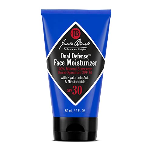 Jack Black Dual Defense Face Moisturizer- 100% Mineral Sunscreen Broad-Spectrum SPF 30