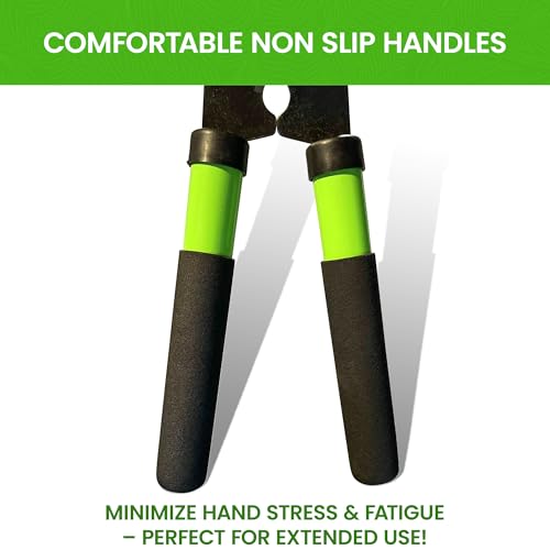 GARDEN GURU Hedge Shears Clippers for Trimming & Shaping Borders, Boxwood, Decorative Shrubs, Bushes, Grass – 15 inch High Carbon Steel Gardening Hedge Clippers & Shears with Comfort Grip Handles - Image 4