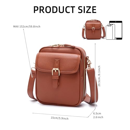 Vintage Leather Crossbody Bag for Women | 2025 Large Capacity Mini Messenger Bag, Retro Small Purse for Daily Use & Travel2