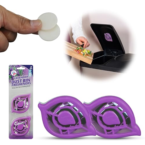 HOVUK® 2 Stück lila blätterförmiger Mülleimer-Lufterfrischer, Lavendel-Mülleimer-Duft-Lufterfrischer, Schwingpedal-Luftduft, selbstklebend, Geruchsentferner für Küchen-Mülleimer …