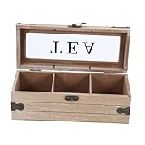 Diseño de madera: hecha de madera, esta caja de almacenamiento es resistente a los daños, con una apariencia elegante y una textura sobresaliente, caja de almacenamiento para joyas, organizador de paquetes de té