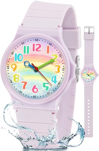 GUUMUXIN Orologio Analogico per Bambino Bambina, 30 Metri di Resistenza All'acqua per L'apprendimento Dell'orologio...