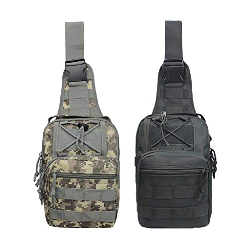 menolana 2 Peças de Bolsa Tática Masculina de Ombro Crossbody Bolsa Molle Bolsa de Viagem para Acamp