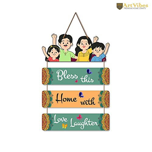 Image of Artvibes Home Quote Wooden Wall Hangings Decor For Home | Living Room | Quotes Decor Item | Home Quotes Wall Hanging | Modern Decor Items | Wall Poster | Artworks Hangings | Unique Gift (WH 6907N)