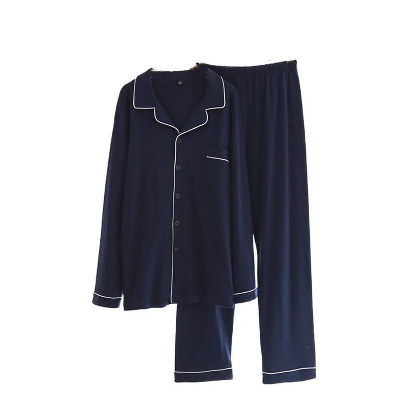 Shanghai Story Cotton Couple Pajamas Set for Fall Long Sleeve Button Down Lounge Wear Sleepwear