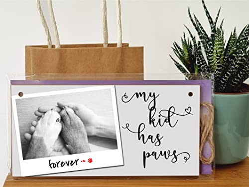The Plum Penguin Handmade Wooden Hanging Wall Plaque My Kid Has Paws Funny Cute Sentimental Sign Pet Lover Cat Dog Mum Dad - Image 3