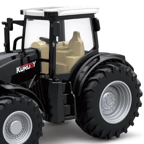 Image of Metal Tractor Toy for Kids | Heavy Duty Farm Machine with LED Lights, Big Rubber Tyres & Realistic Design