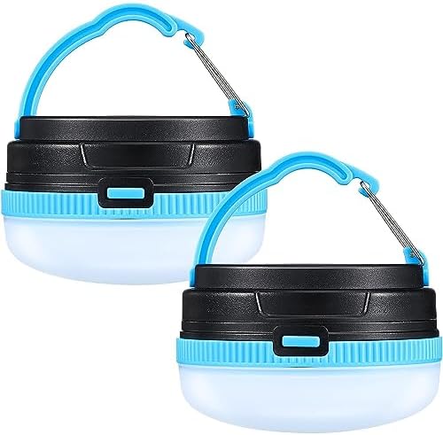 Lot De 4 Lampes De Camping LED Rechargeables – Avec Crochets, 3 Modes, étanches IPX8, Pour Tente, Rando, Ou Urgence