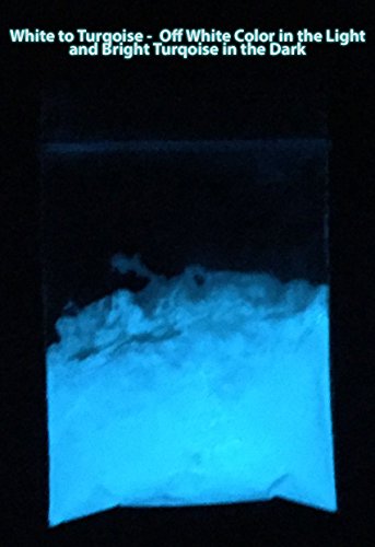 100 Grams (3.5 Ounces) Of White To Turquoise Glow In The Dark Powder. Off White Color In The Daylight And Brilliant Turquoise In The Dark. Phosphorescent Is Great For Mixing With Most Mediums. #TOP1