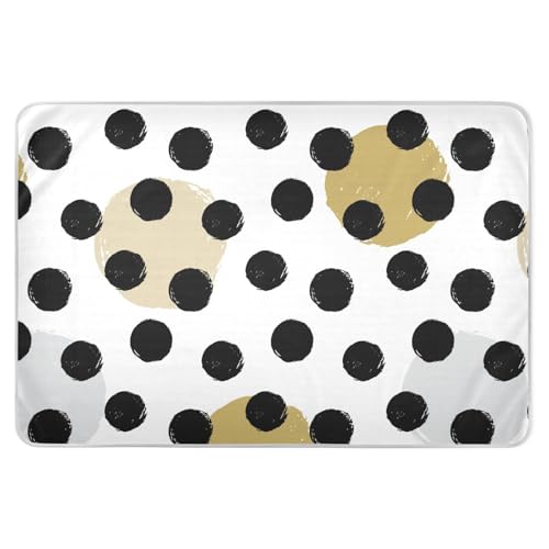 Cute Black Polka Dot Mattress Protector Pad, Washable Underpads for Adults, Reusable Pads for Incontinence