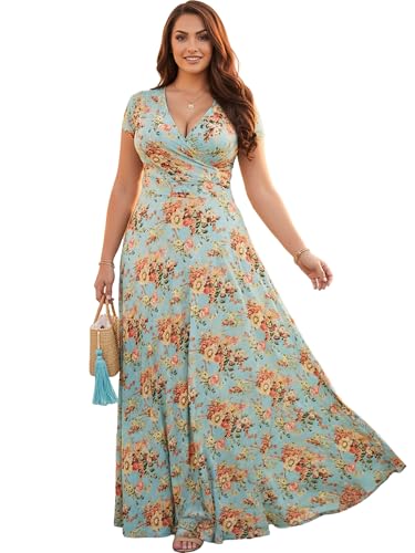 KOH KOH Womens Womens Long Cap Short Sleeve Floor Length