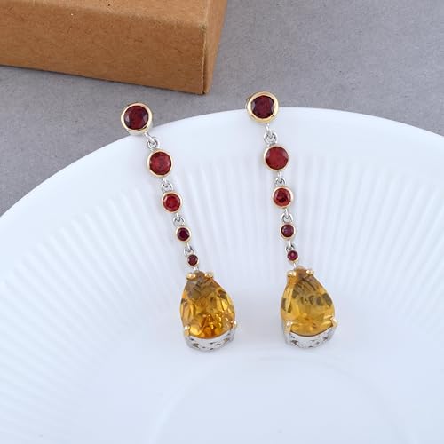 Pendientes de plata 925 artesanales con gemas de colores elegancia hecha a mano 2