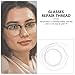 iplusmile 3 Packs Glasses Repair Thread, White Hidden Eyeglass Repair Tool Glasses Accessories, Eyeglass Fixing String for Eyeglass Accessorie