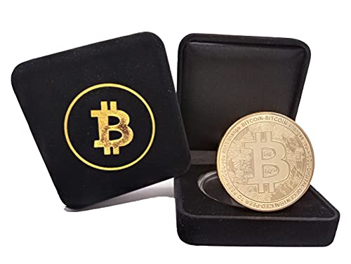 Bitcoin Moneda Fisica Bañado Oro 24K Edición M.Keiser Tribute en Cofre Terciopelo Cover