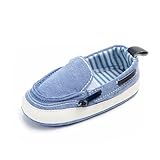 XWANZI Newbron Shoes Black and White Stripes Denim Low Cut Unisex Shoelaces Fashion Casual Classical Baby Slippers 0-6 Months