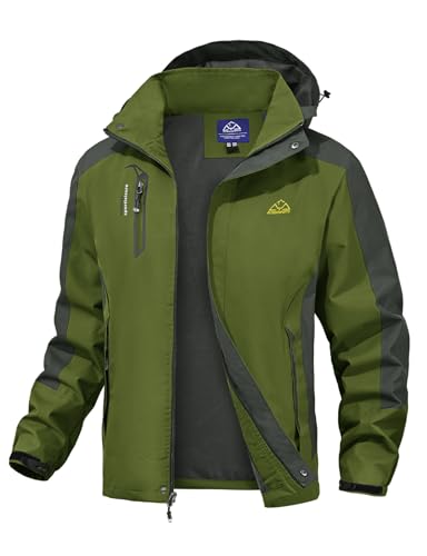 donhobo Herren Leichte wasserdichte Jacke Winddichte Outdoor Camping Klettern Wandern Bergjacke Softshell Mantel Windbreaker Regenjacke mit Kapuze, Grün, XL donhobo Herren Leichte wasserdichte Jacke Winddichte Outdoor Camping Klettern Wandern Bergjacke Softshell Mantel Windbreaker Regenjacke mit Kapuze, Grün, XL