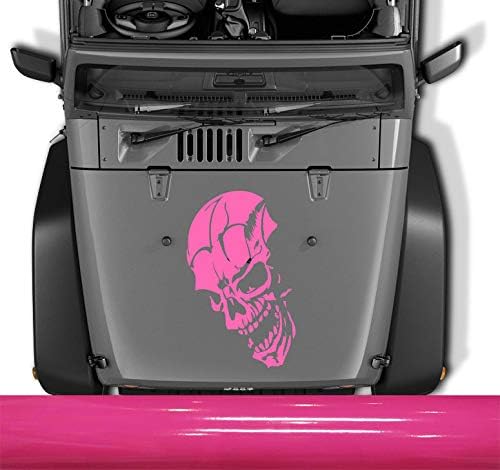 Skull Punisher Hood Vinyl Decals for Jeep Dodge Ram Ford Tundra Tacoma Toyota or Any Others. Gray