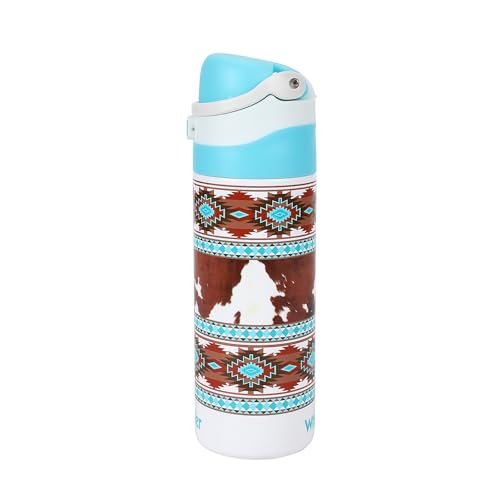 Image of Wrangler Leather Pattern 24 Oz Stainless Steel Water Bottle