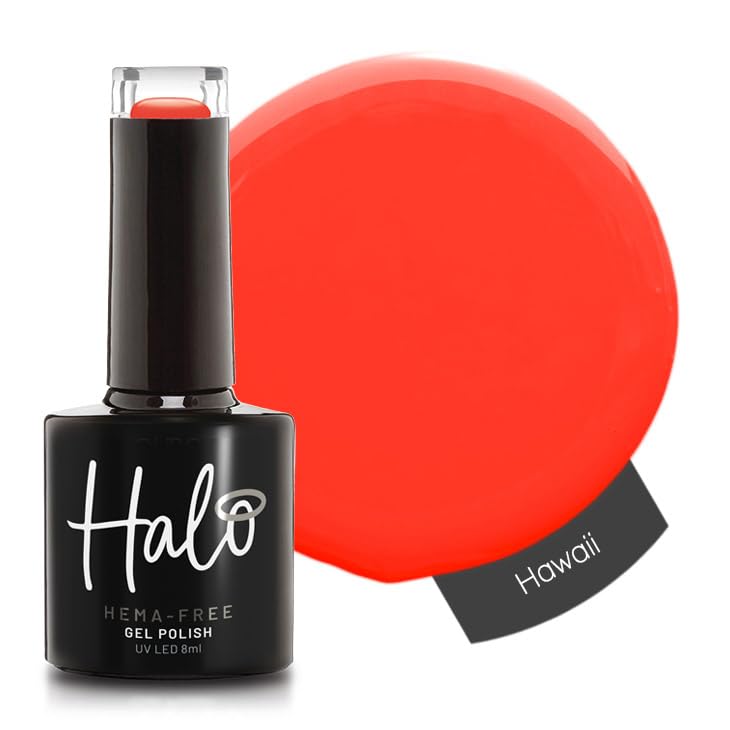 HALOGel Polish 8ml - Hawaii. UV/LED Gel Nail Polish, Long Lasting & Easy To Apply. Nail Art Colours For Manicure & Pedicure. Gel Polish For Professional & Home Use.