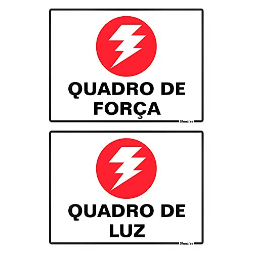 Placa em Poliestireno 20X30 Cm - Quadro de Força e Luz, SINALIZE, 250AX, Branca