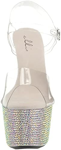 Ellie Shoes Women's 709-ZIAMOND Heeled Sandal, Silver, 9 | Image 1