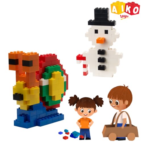 Image of AIKO | Box of Blocks 250 | Premium ABS Building Blocks for Kids 4+ | Construction Toy | STEM Gift Set, Multi-Color Bricks