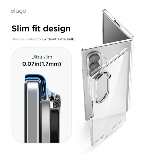 Image of elago Clear Case for Samsung Galaxy Z Fold 8 Ultra Case | Premium PC, Shockproof Bumper, Protective Cover, Precise Camera Cutouts, Sleek and Light Design (Clear)