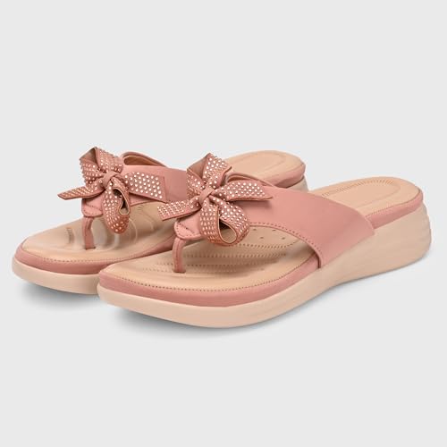 Image of Centrino Women's Sandals | Stylish Slip-On Sandals for Ladies | Durable Soft Cushioned Footbed for Comfort | Elegant & Trendy Design | Lightweight Daily And Casual Use Flip Flops (9343)