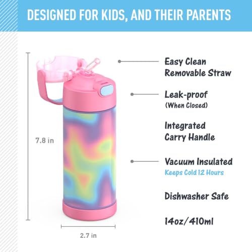 THERMOS FUNTAINER Water Bottle with Straw, 14oz, Rainbow Cloud by Thermos - Used condition - Image 2