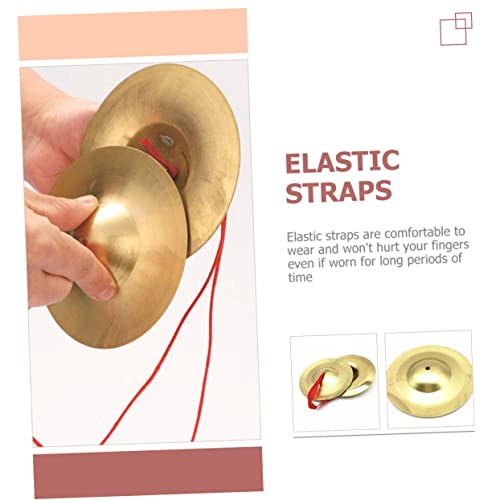 VICASKY 1 Par De Pratos De Cobre Para Crianças Instrumento Musical De Dedo Pratos De Dedo De Cobre C