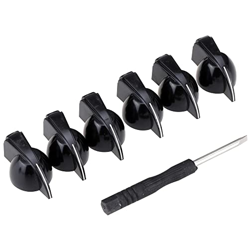 Musiclily Pro Imperial Zoll Größe Gitarrenverstärker-Effektpedal Potiknopfe Chickenhead Pointer Knobs, Schwarz (6er Set)
