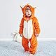 COOKY.D Neugeborenen Flanell Overall mit Kapuze Herbst Winter Schlafanzug Strampler Langarm Baby Schlafanzug für Mädchen Jungen Fuchs,2-5 Monate