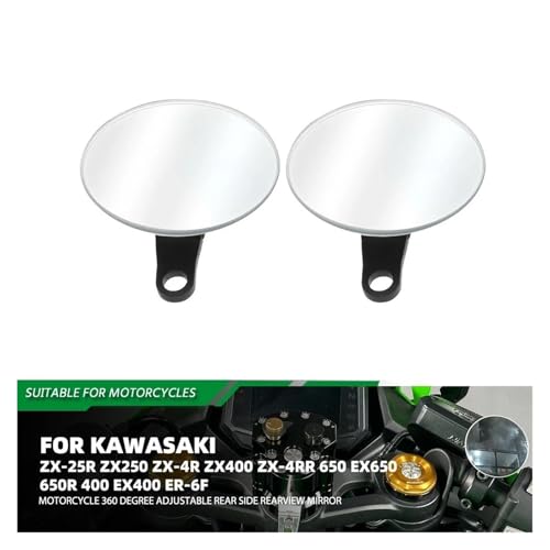 Espejo retrovisor de motocicleta ajustable compatible con Ninja ZX4R y EX650 3