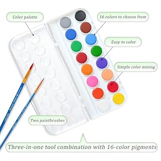 Watercolor Workbooks, 16 Colors Water Color Books Paint Set for Adults, Watercolor Coloring Book for Beginners, Water Color Workbook, 15 Beautiful Paintings for Beginners (Birds)