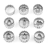 Emporte pièces de Noël 9 pièces, Coupe biscuits en 304 Acier Inoxydable pour biscuits, Mini Emporte pièces de Noël, Forme Biscuit Noel pour Décorations Cookie de Gâteau