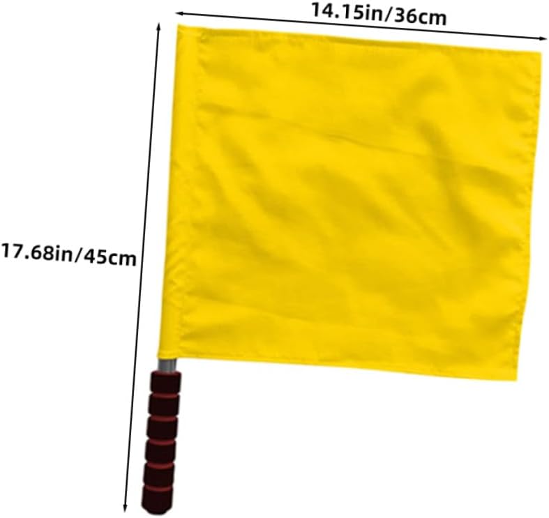 Cabilock 2pcs Handheld Signal Flags for Traffic and Sports Referees, Yellow and Green Commanding Flags for Safety Signaling and Athletic Training