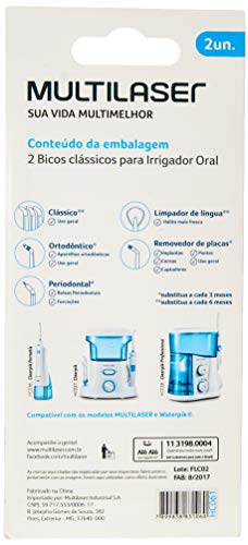 Multilaser HC065, Bico Periodontal Clearpik, 2 unidades, Azul e Branco
