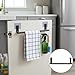 Door Back Towel Rack No Drill Stick On Holder for Kitchen Cabinet and Cleaning Tool Storage (Black,9.06×2.36in)