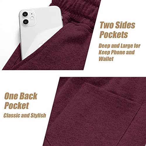 Dr.cyril Mens 5.5" Athletic Workout Shorts Cotton Lounge Shorts Elastic Waist Gym Joggers Sweat Shorts (Xl, Wine Red) #TOP4