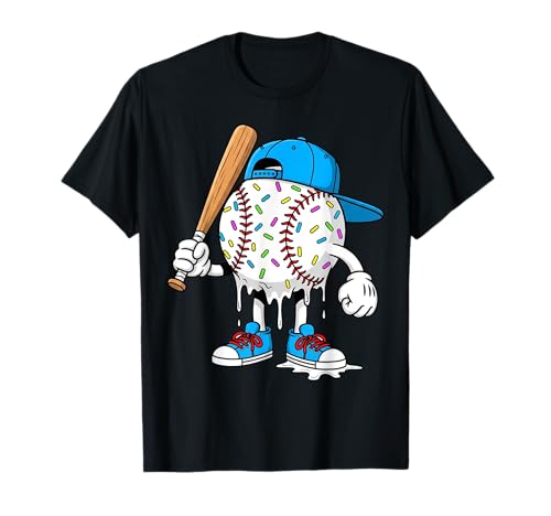 Ice Cream Drip Baseball Funny Sports Men Women Boy Girl Kids T-Shirt
