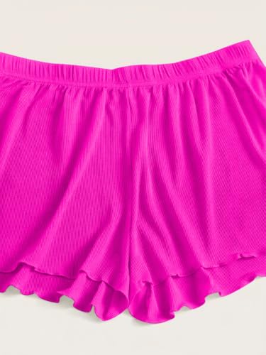 Image of Floerns Women's Plus Size Solid Pajama Shorts 2 Pack Soft Lounge Sleep Shorts