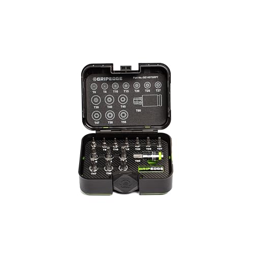 GRIPEDGE Tools | 14PC RPT Star Driver Set | Sizes T6 - T60 | 1/4 - 3/8 - 1/2 Drive | Made With S2 Steel | Includes Premium Plastic Case With A Foam Insert |