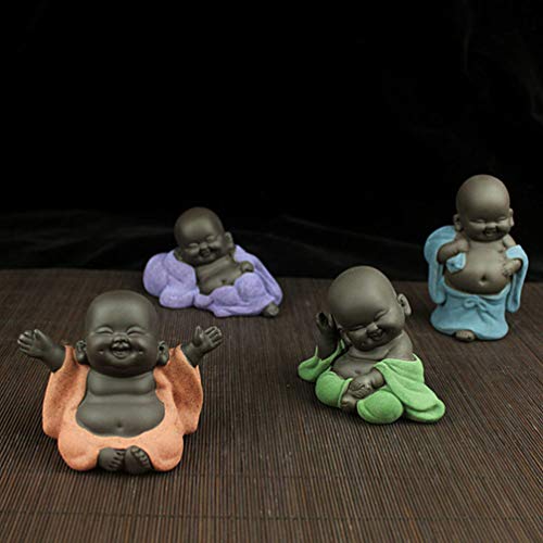 BESPORTBLE Figuras Do Bebê Monge Minúsculo Bonito Buda Maitreya Estátua Estatueta Modelo Painel Do C