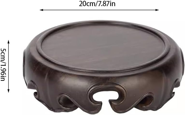 Bonsai Pedestal Vase Pedestal Stands Round Vase Base Solid Wood Antique Ornament Base Teapot Placement Rack Household Incense Burner Bracket Planter Stand Plant Holder(Small)