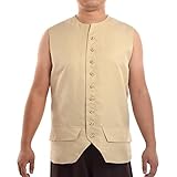 BLESSUME Vintage Colonial Vest Mens Renaissance Vest Gothic Steampunk Button-up Waistcoat (XX-Large)