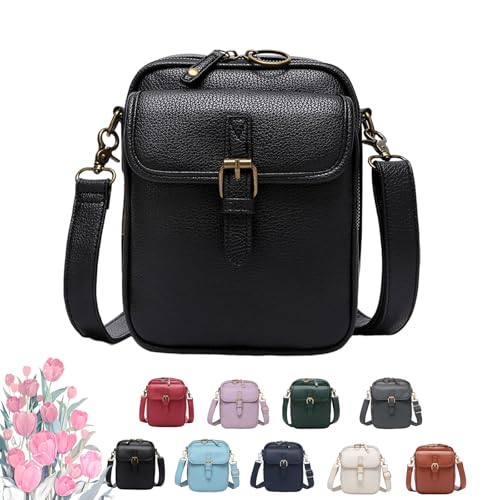 Roarrave Crossbody Leather Bag, Roarrave Crossbody Bag, Anti Theft Crossbody Bag for Women, with 10 Card Slots