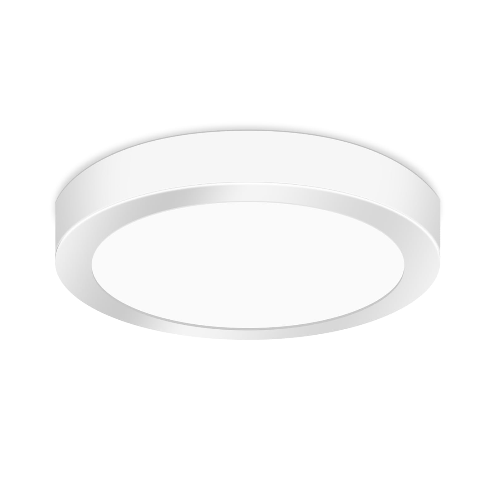YELANGU LED Ceiling Light Round 12W 6.34" Ultra Flat, 6500K Cool White, Modern Panel Light, Non-Dimmable