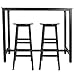 Ausla Juego de mesa de bar + 2 sillas, mesa alta y taburete, mesa alta de cocina, tablero de partículas + acero, 33 x 30 x 70 cm/120 x 40 x 100 cm