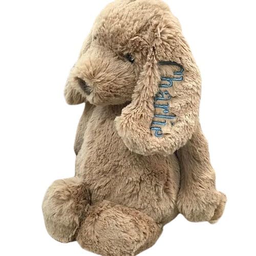 Personalizaed Stuffed Animal Plush Dog, Custom Monogrammed Stuffed Animal Puppy Dog with Kids Name Plush Toy for Kids Birthday Baby Shower Party Decoration Easter Gift Christmas Gift
