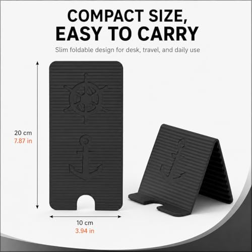 Silicone Phone Stand, Foldable Holder with Cable Cutout, Aluminum Core - image 5